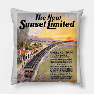 The New Sunset Limited Vintage Poster 1924 Pillow