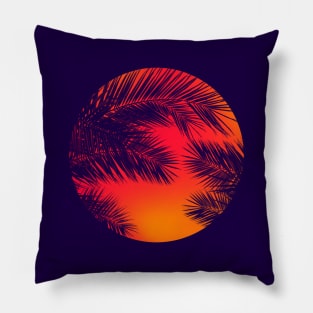 Palm Tree Sunset Pillow