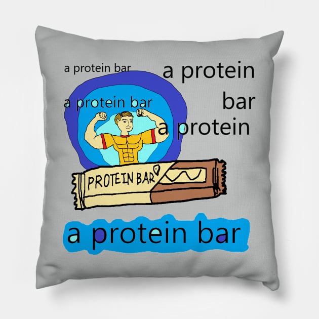 protein bar, protein bar vintage pattern Pillow by zzzozzo