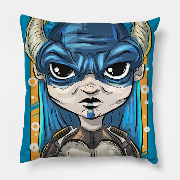 Pop Culture Caricature #16 - Proxima Midnight Pillow by yazgar