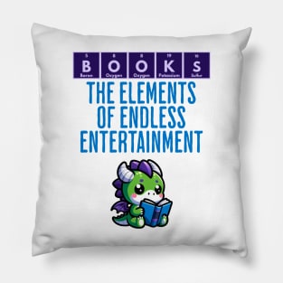 BOOKS: Elements of Endless Entertainment fun periodic design Pillow