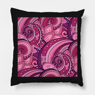 Paisley Print with Vintage Floral Motifs Pillow