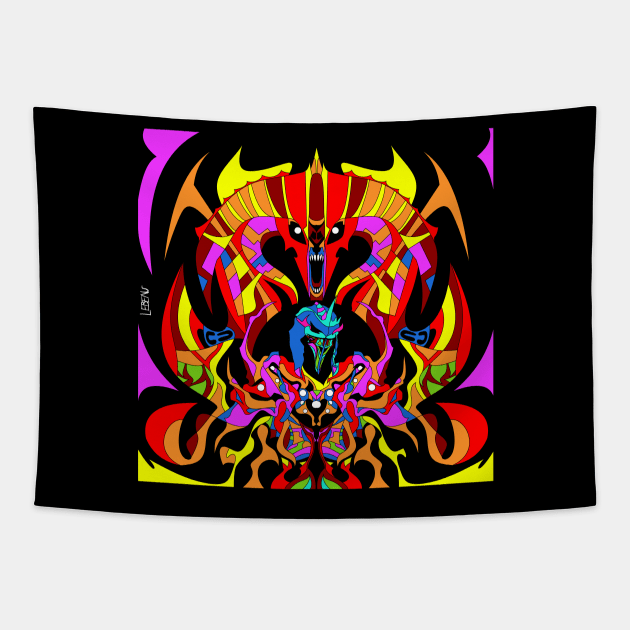 the balrog monster in nazgul art in ecopop middle earth paradise of war Tapestry by jorge_lebeau