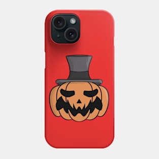 Halloween pumpkin wearing a top hat Phone Case