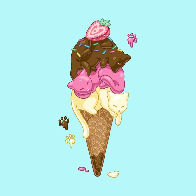 Triple Scoop Kitty Cone by rosemcclain