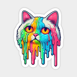 Colorful melting cat Magnet