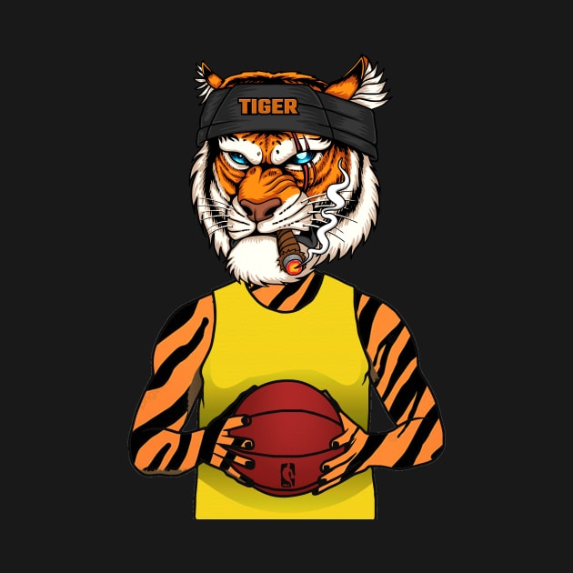 Tiger animal playing basketball by Picasso_design1995