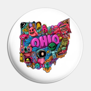 OHIO DOODLES Pin