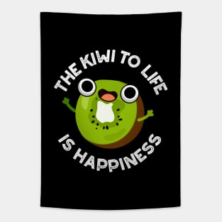 The Kiwi To Life Is Happiness Cute Fruit Pun Tapestry