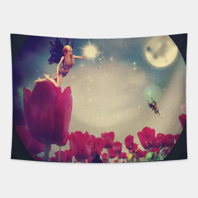 Fairy and Tulips Tapestry by AnnArtshock