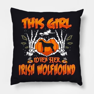 This Girl Loves Her Irish Wolfhound Dog Halloween Costume Pillow