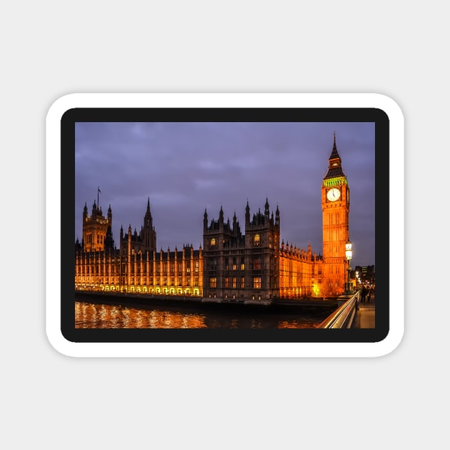 Palace of Westminster at night Magnet by lena-maximova