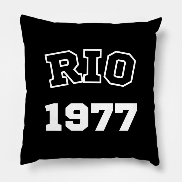 Rio 1977 Pillow by TypeTickles