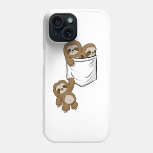 For Sloth Lovers Cute Kawaii Baby Sloths In Pocket Phone Case