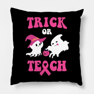Groovy Wear Pink Breast Cancer Trick Or Teach Cute Halloween Pillow