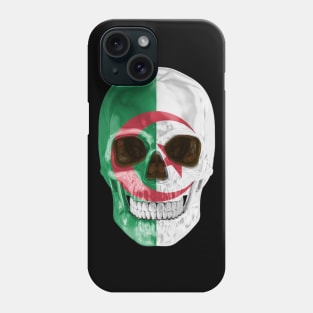 Algeria Flag Skull - Gift for Algerian With Roots From Algeria Phone Case