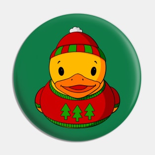 Winter Rubber Duck Pin