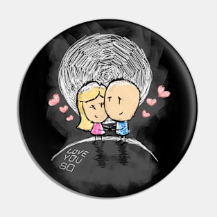 love you so art with two people night Pin