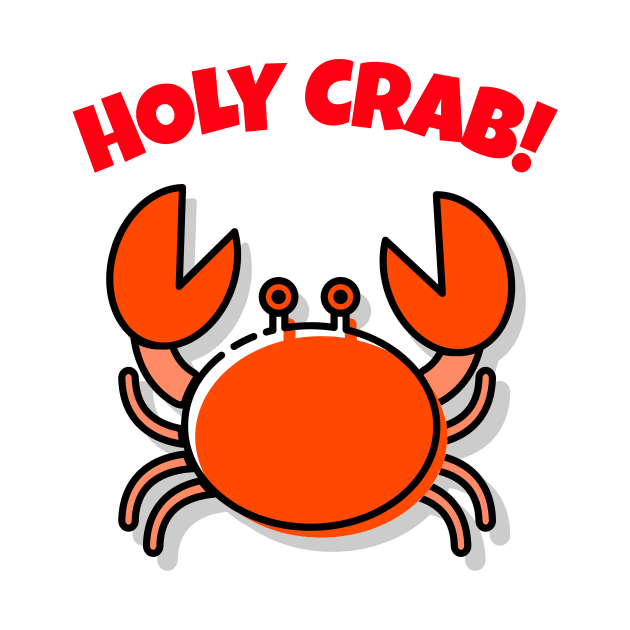 Holy Crab! Cute crab cartoon pun by ExpressiveThreads