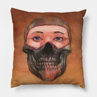 Skull with Mask Pillow