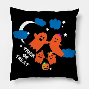 Trick Or Treat Cute Ghosts Family Fly Halloween Candys Sweets Pillow