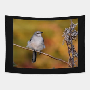 Mockingbird perched Tapestry