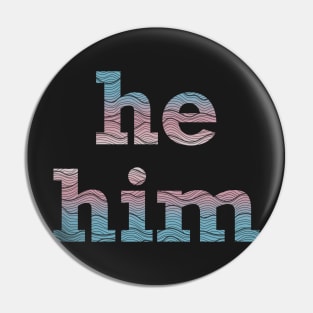 Trans Pride He Him Waves Pin