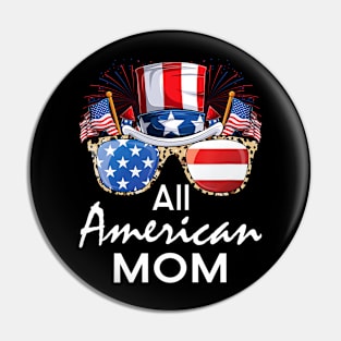 All American Mom 4th of July USA America Flag Sunglasses Pin
