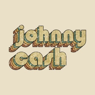 Johnny Cash // Vintage Rainbow Typography Style // 70s T-Shirt