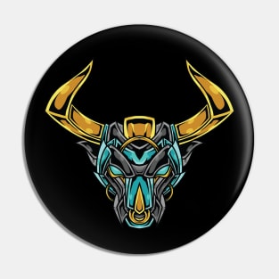 ornament green bull head Pin