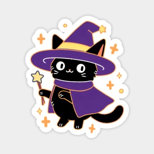 Witch Cat,Black Cat Art Magnet