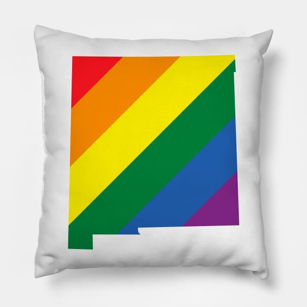 New Mexico state (LGBT) pride Pillow by FiftyStatesOfGay