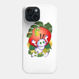 White ant with apple and worm Phone Case