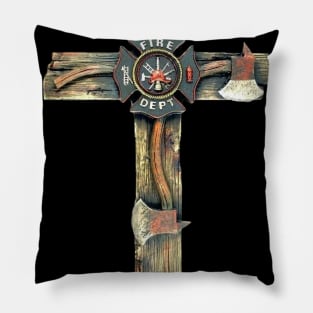 Firefighter Jesus Cross Pillow