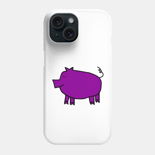 Cute Purple Pig Phone Case by ellenhenryart