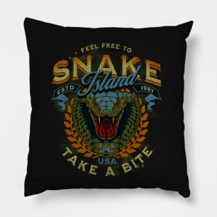 Snake Island cobra take a bite Pillow