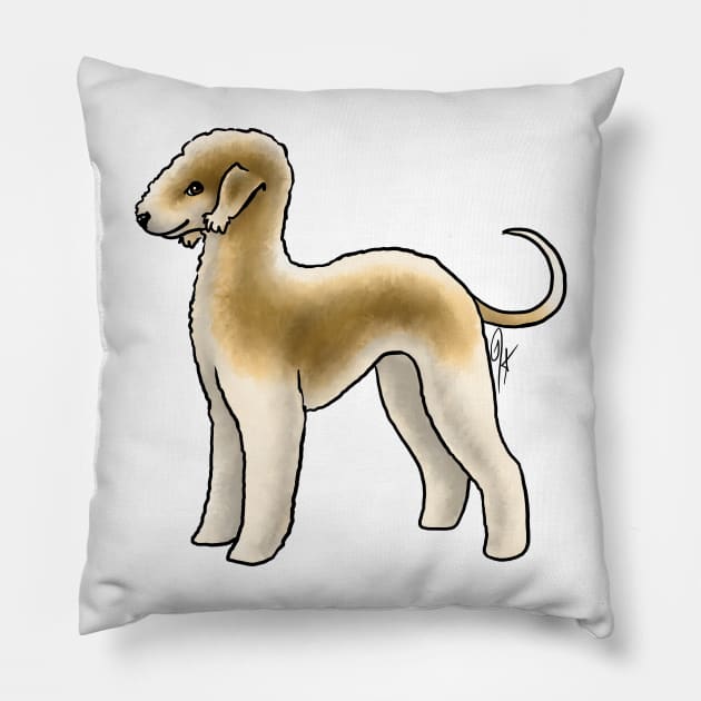 Dog - Bedlington Terrier - Cut - Sandy Pillow by Jen's Dogs Custom Gifts and Designs