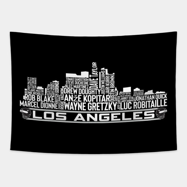 Los Angeles Hockey Team All Time Legends, Los Angeles City Skyline Tapestry by Legend Skyline
