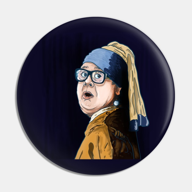 DeVito With A Pearl Earring Pin by Harley Warren