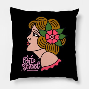 Old School Lady Pillow