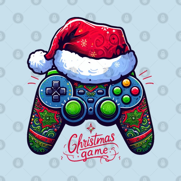 Video Game Controller Christmas Santa Gamer Boys by BukovskyART