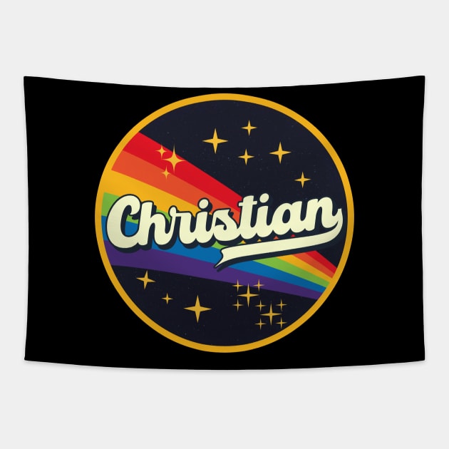 Christian - // Rainbow In Space Vintage Style Tapestry by LMW Art