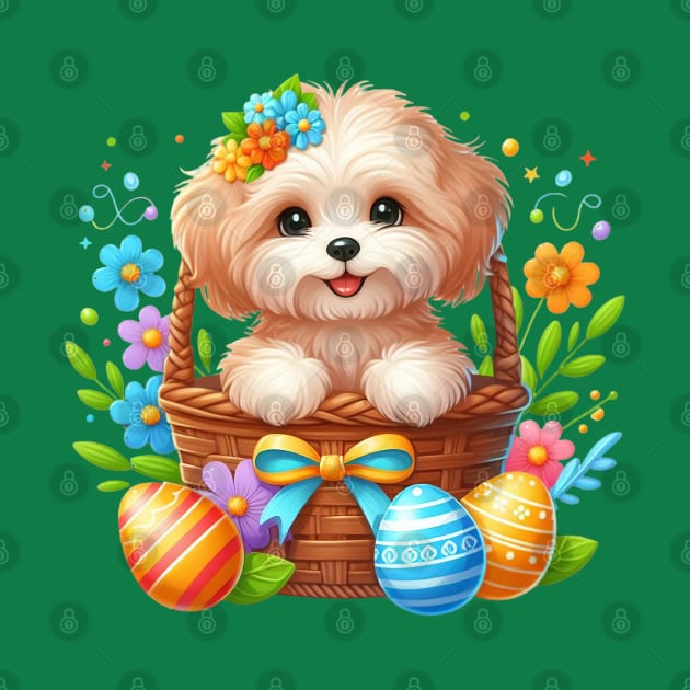 Maltipoo Easter Bunny by BukovskyART