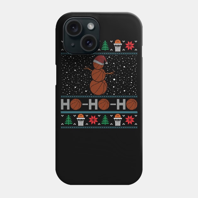 Christmas Basketball Snowman Reindeer Ugly Christmas Xmas Phone Case by mrsmitful01