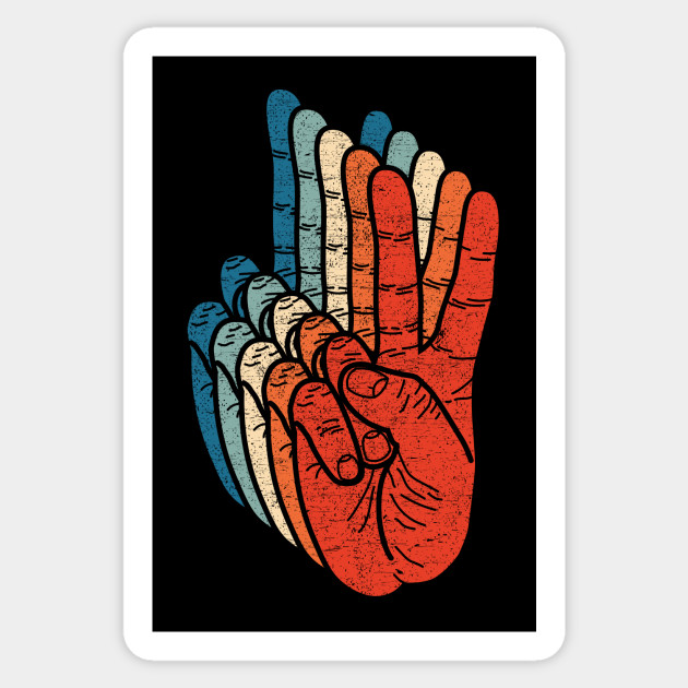 Peace Sign Hand Sign Language Asl Grunge Cool Handsign Peace Sign Sticker Teepublic