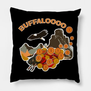 Lucky Buffalo Casino Gambling Slot Machine Fun Jackpot Pillow