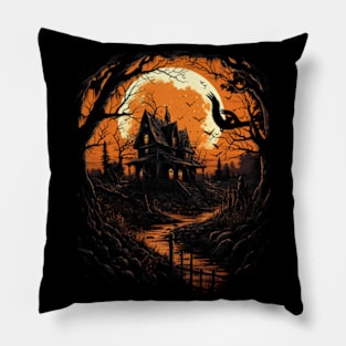 Haunted house Pillow