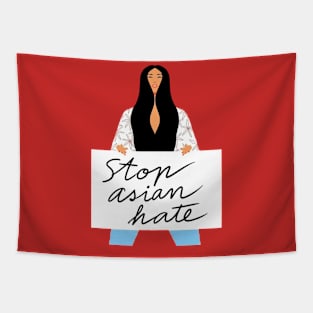 stop hates woman asia Tapestry