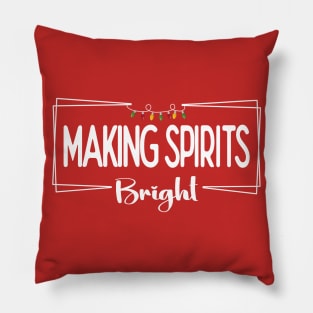 Making Spirits Bright (White) Pillow