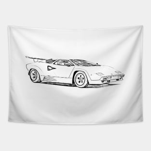 Countach Wireframe Tapestry